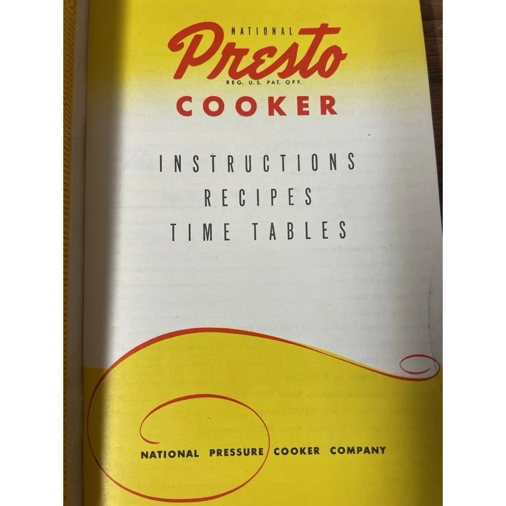 Presto Cooker 1950s Cookbook Recipe Book Instruction Manual‎ Model 603 604